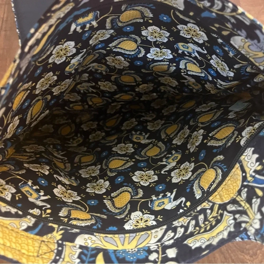 Vera bradley ellie blue yellow black laptop bag handles padded retired